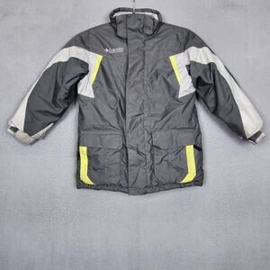 Columbia Ski Jacket Youth 8 Gray Colorblock Insulated Winter Snow Coat Warm